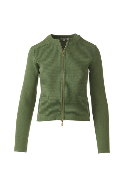 FITTED ZIP CARDIGAN in VINE