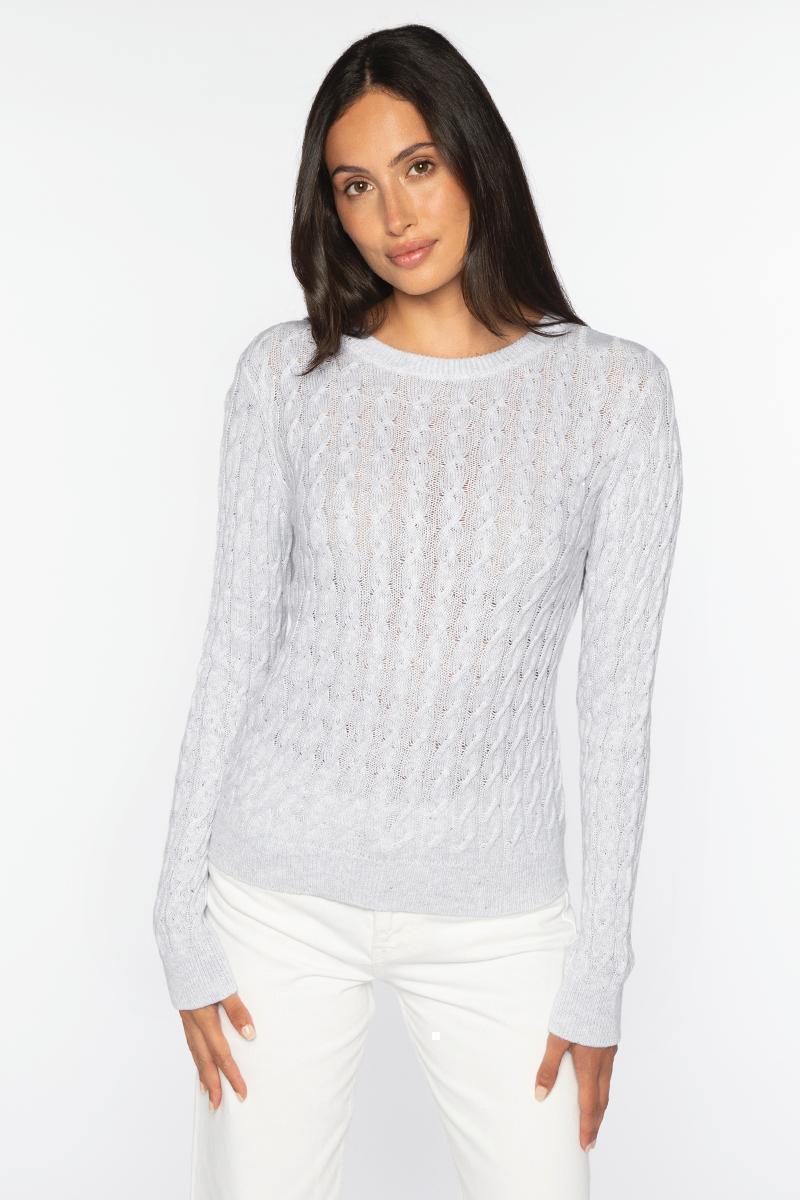 FWT SEQUIN CABLE CREW | Cotton | Kinross Cashmere
