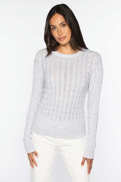 FWT SEQUIN CABLE CREW | Cotton | Kinross Cashmere