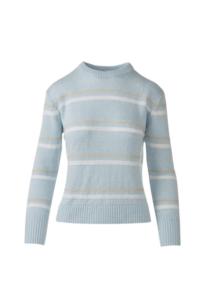 TEXTURED STRIPE CREW in CRYSTAL_MULTI
