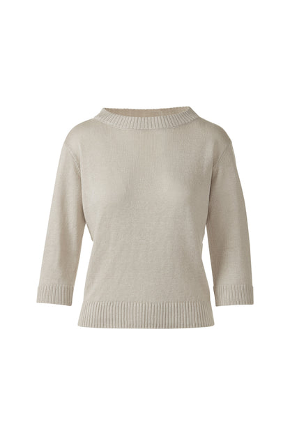 ELBOW SLEEVE PULLOVER in PEBBLE