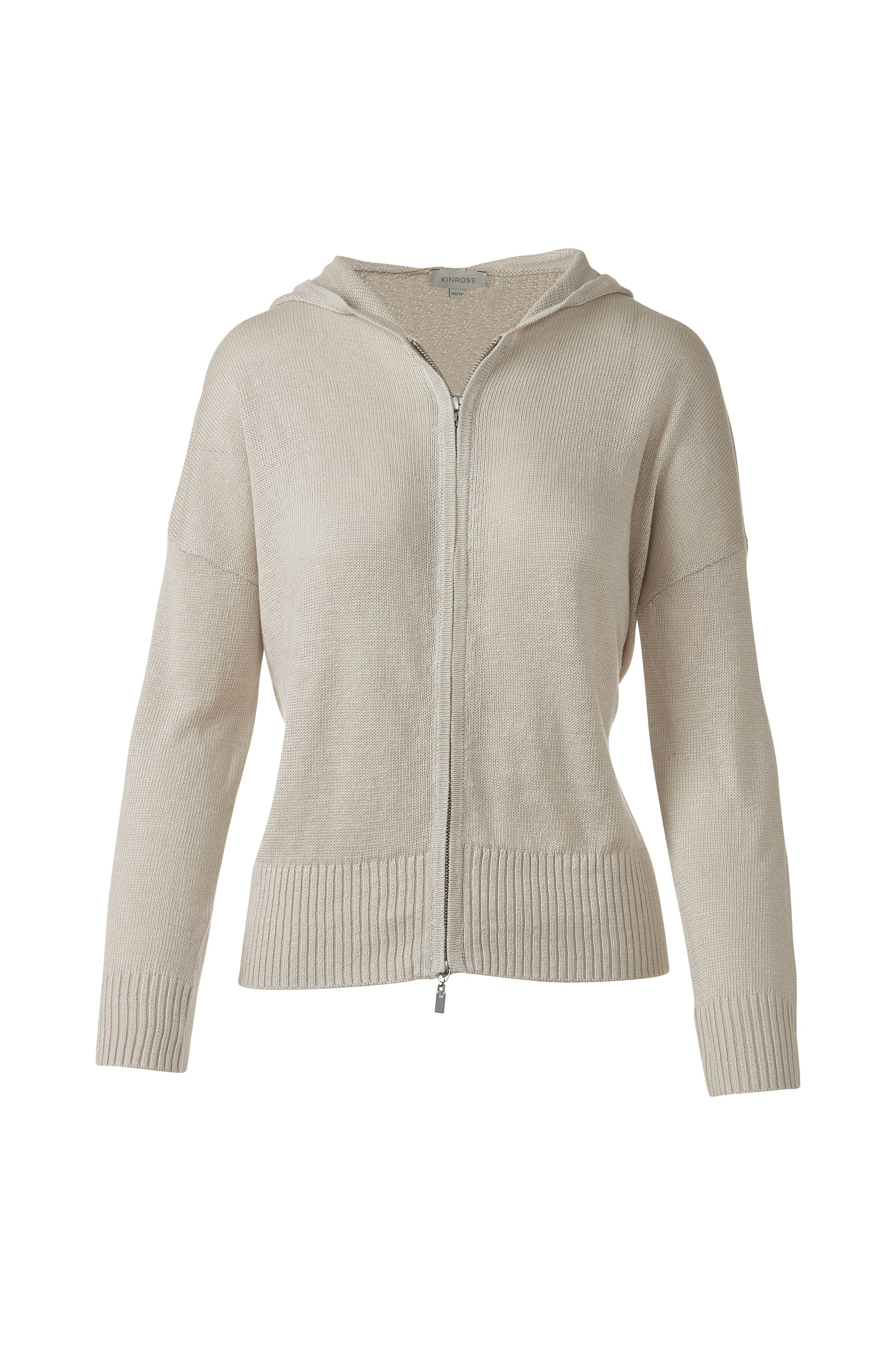 EASY ZIP HOODIE in PEBBLE