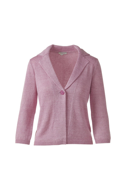 EASY NOTCH COLLAR CARDIGAN in BERRY