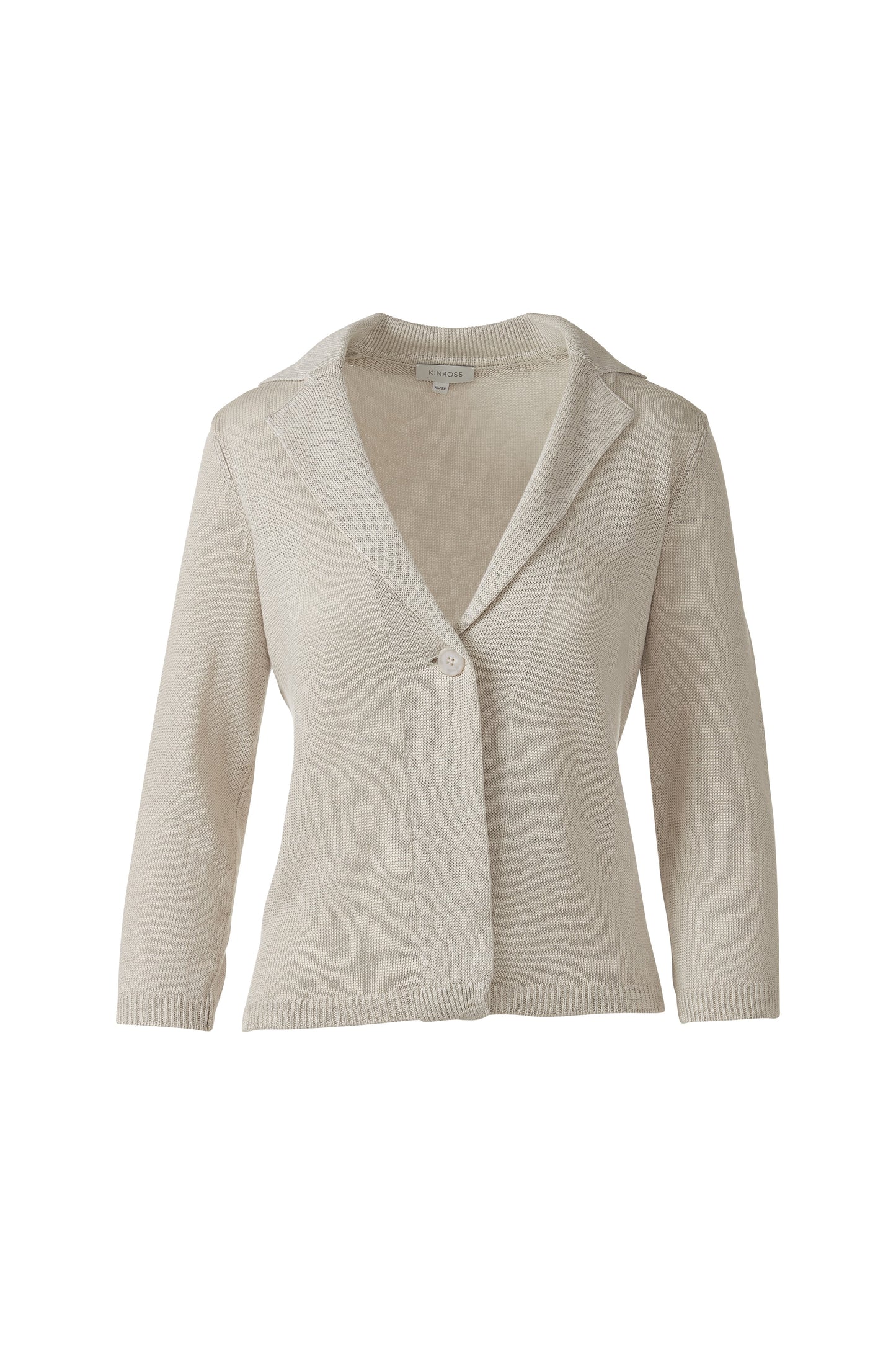 EASY NOTCH COLLAR CARDIGAN in PEBBLE
