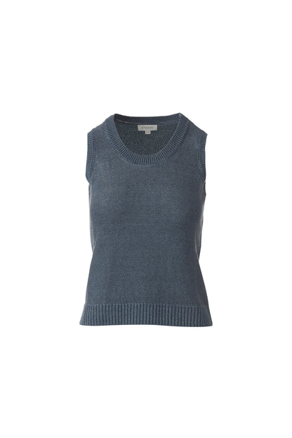 OPEN TEXTURE LUREX TANK in INK