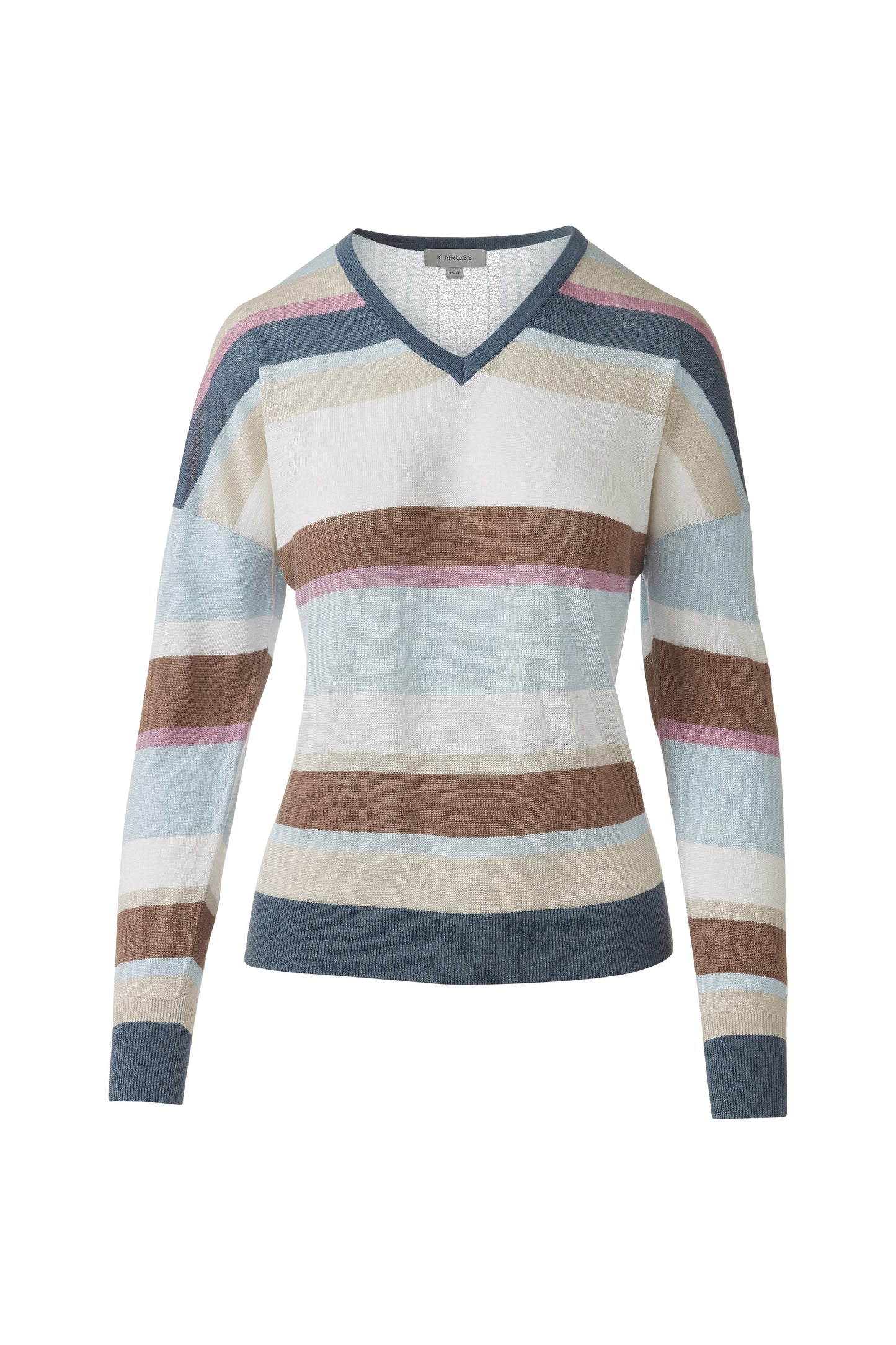 MULTI-COLOR STRIPE VEE in MULTI