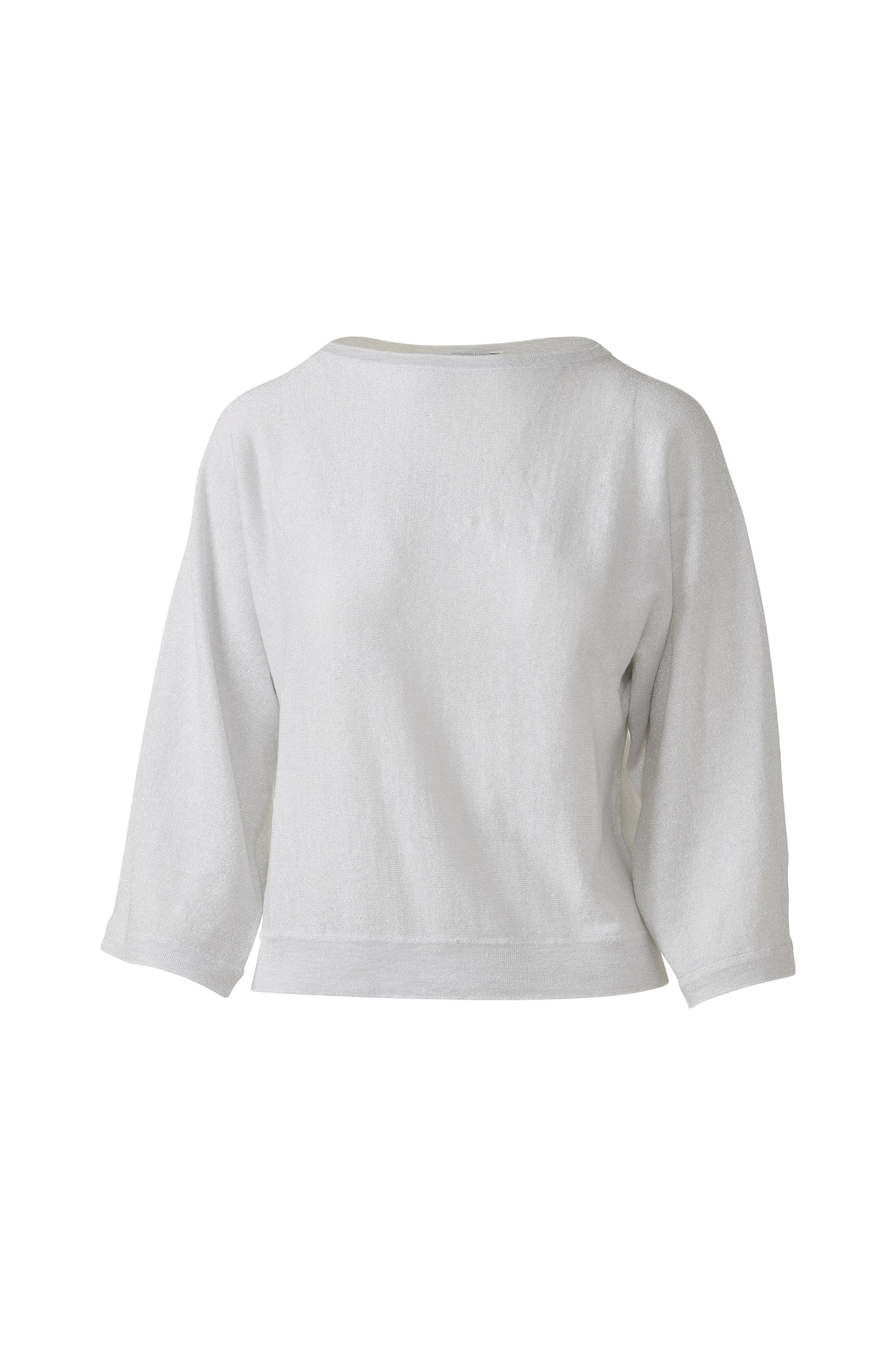 LUREX DOLMAN PULLOVER in WHITE