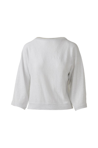 LUREX DOLMAN PULLOVER in WHITE