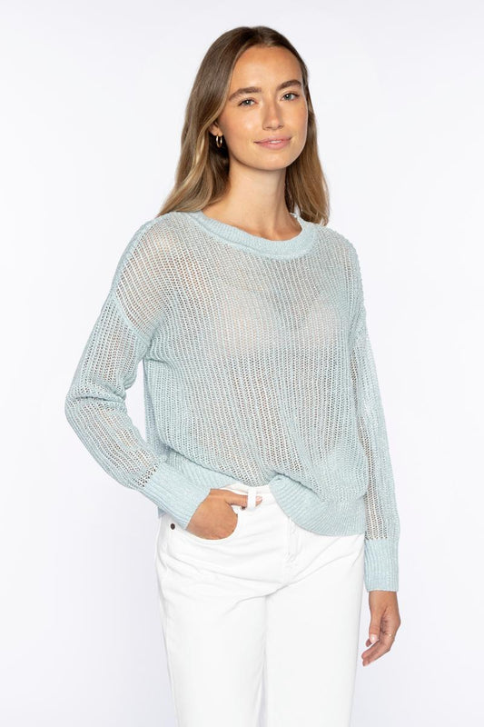 OPEN TEXTURE LUREX CREW