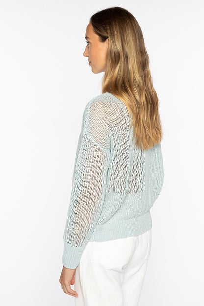 OPEN TEXTURE LUREX CREW - detail view