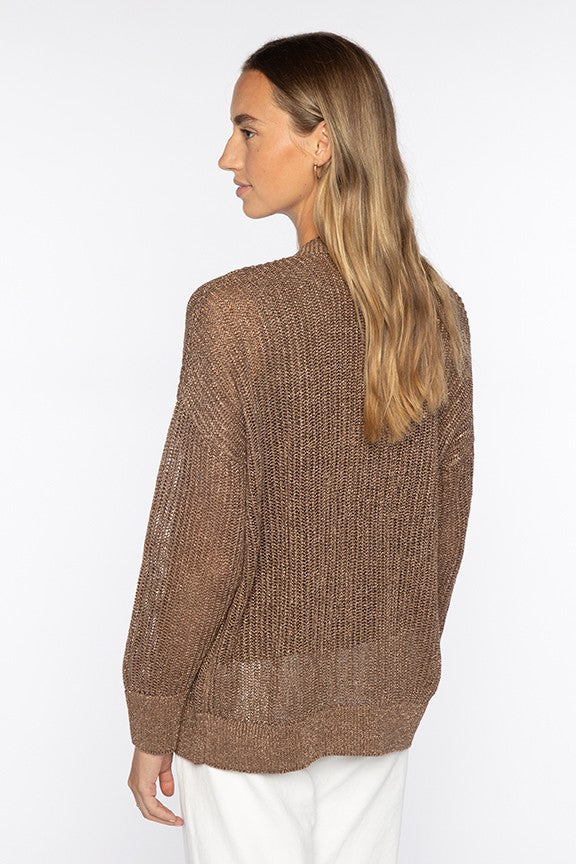 OPEN TEXTURE LUREX CARDIGAN - detail view