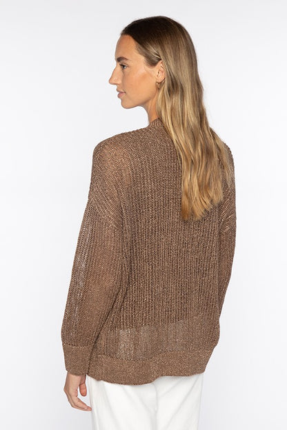 OPEN TEXTURE LUREX CARDIGAN - detail view