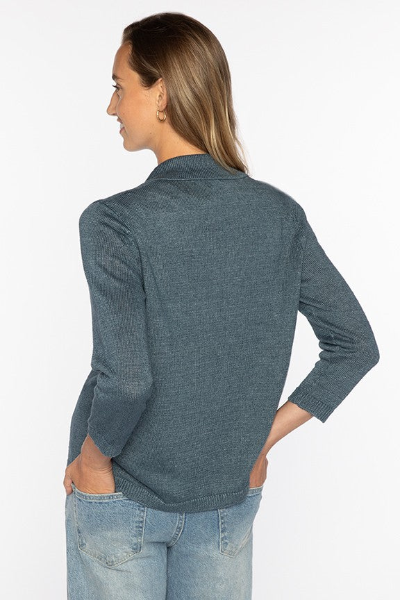 EASY NOTCH COLLAR CARDIGAN - detail view