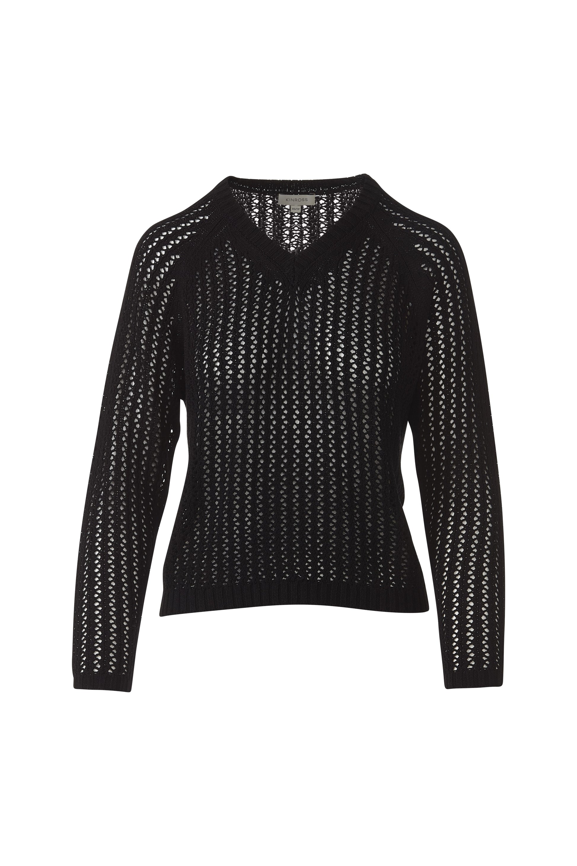 OPENWORK RAGLAN VEE in BLACK