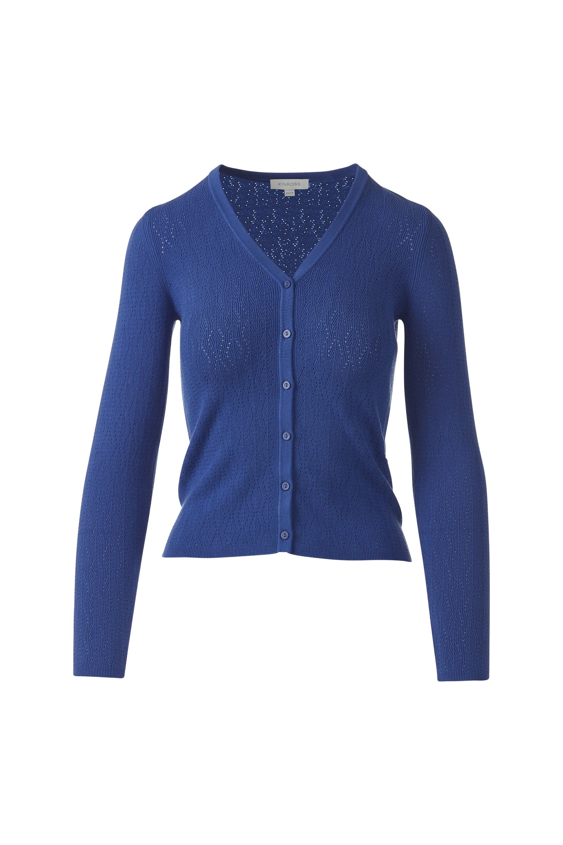 POINTELLE BUTTON FRONT VEE in ANCHOR