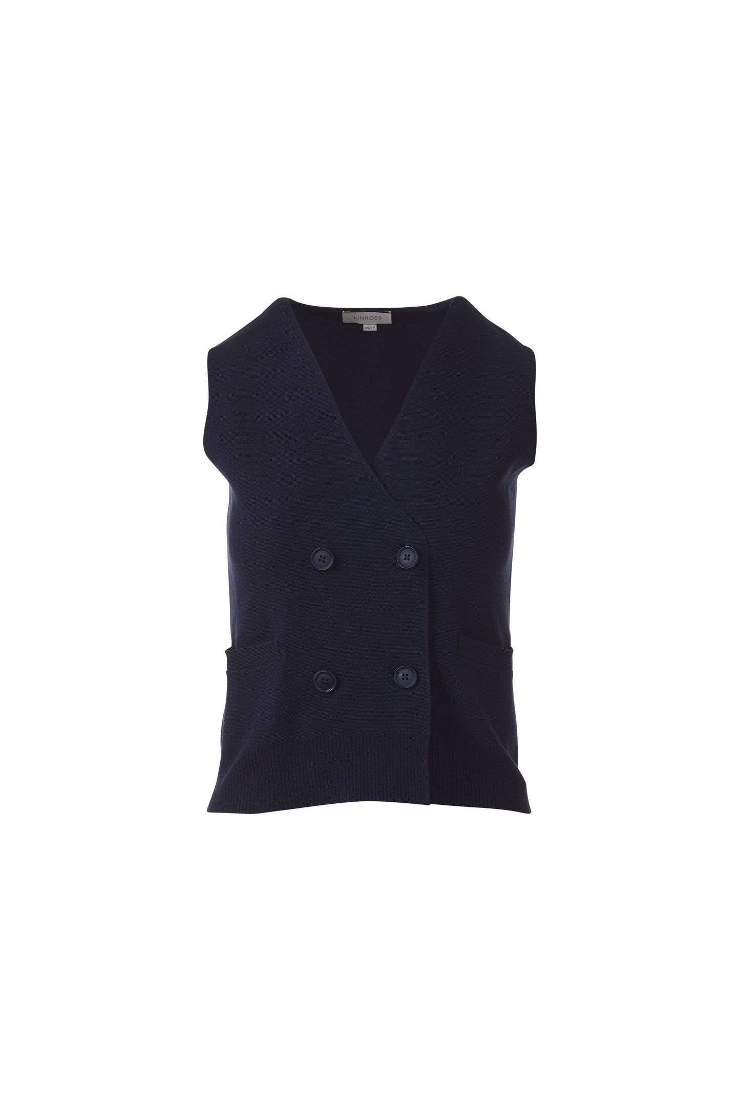 DOUBLE BREASTED VEST CARDIGAN in NAVY
