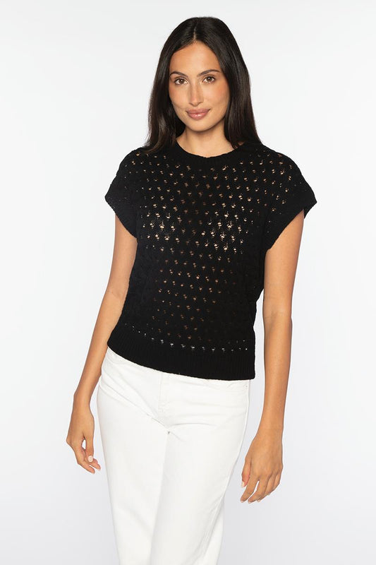 BRAIDED CABLE SLEEVELESS CREW