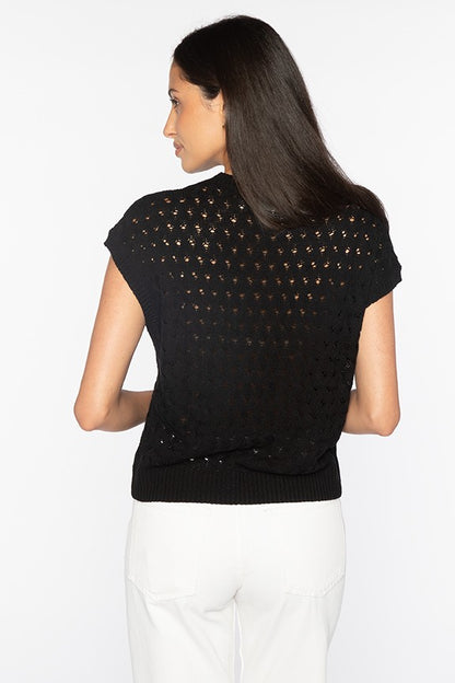 BRAIDED CABLE SLEEVELESS CREW - detail view