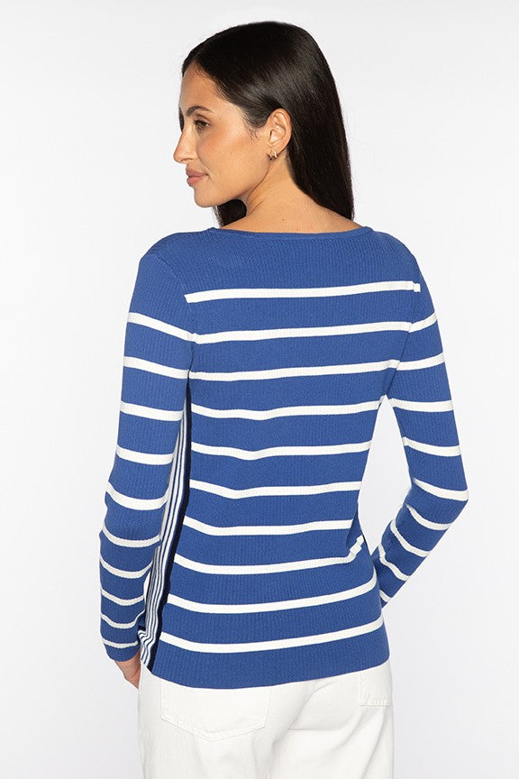 TIPPED RIB STRIPE BOATNECK - detail view