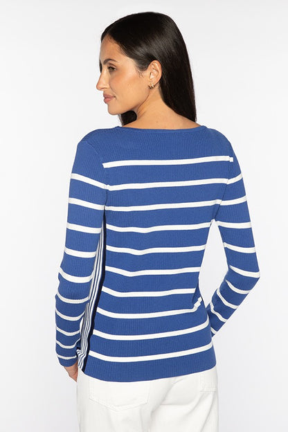 TIPPED RIB STRIPE BOATNECK - detail view