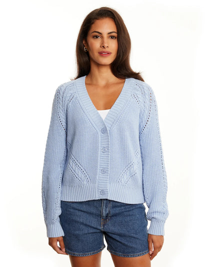 Cable Knit V-Neck Cardigan
