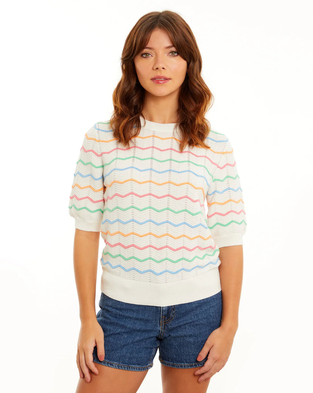 &ISLA Chevron Knit Crewneck Tee