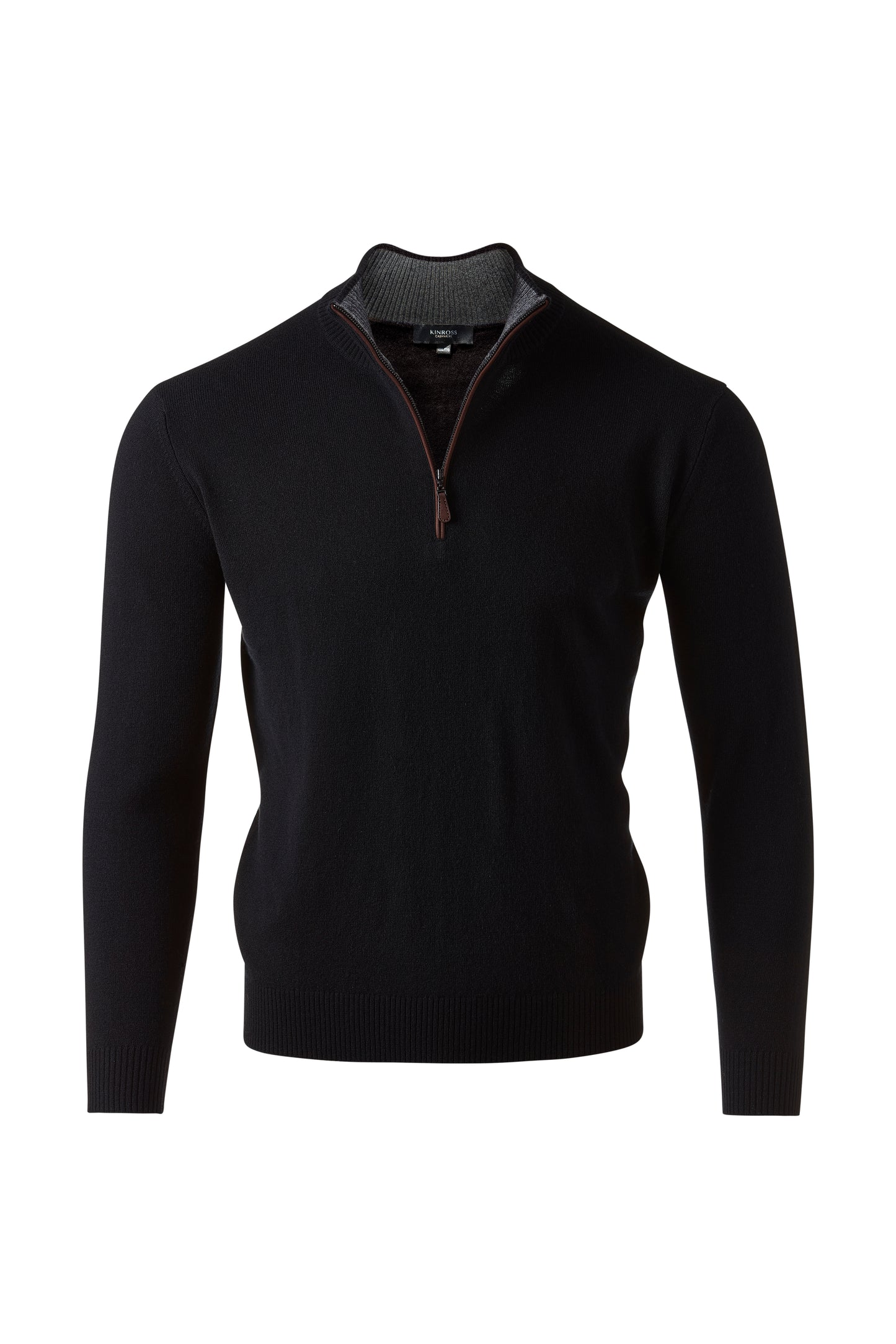 SUEDE TRIM QTR ZIP MOCK