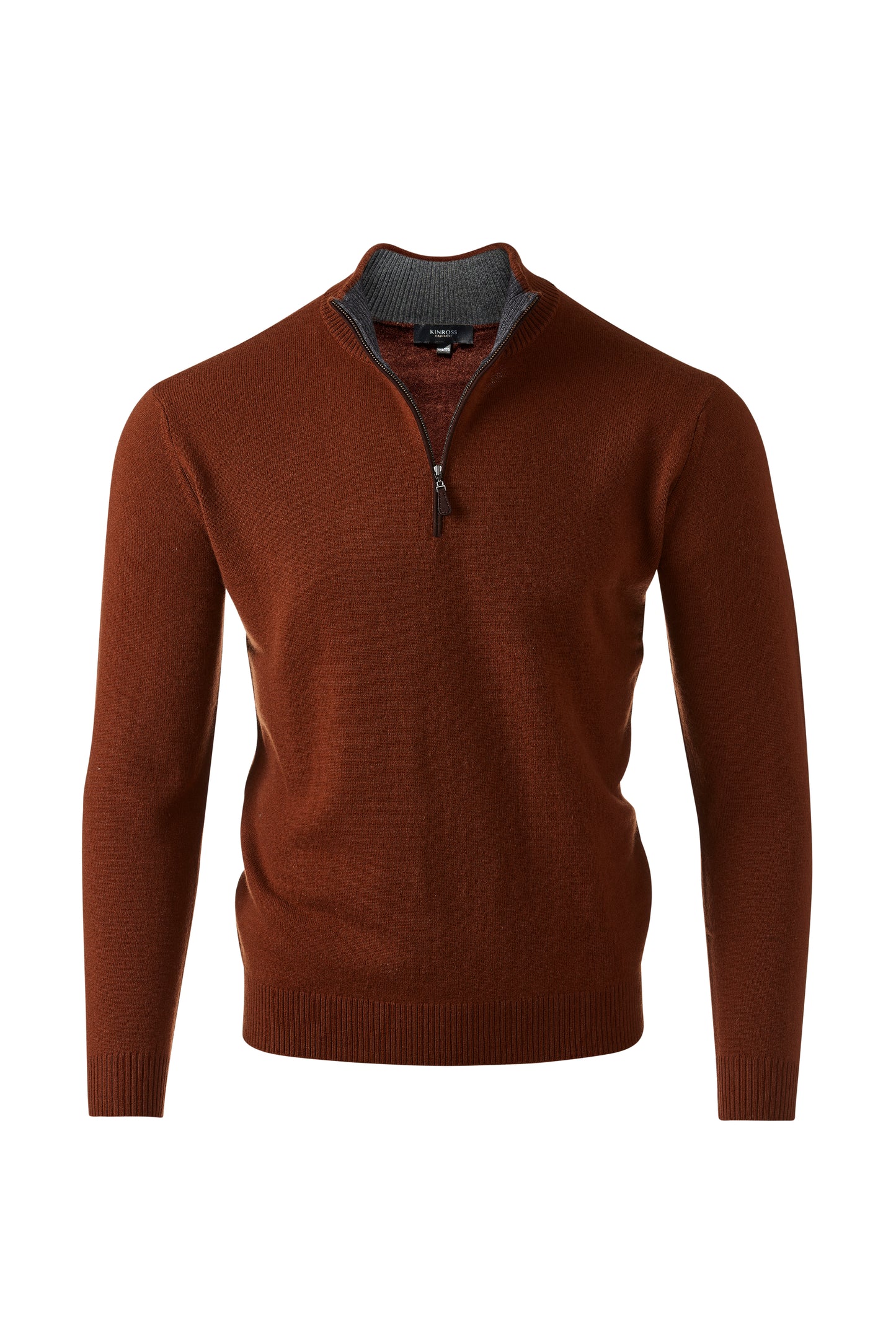 SUEDE TRIM QTR ZIP MOCK