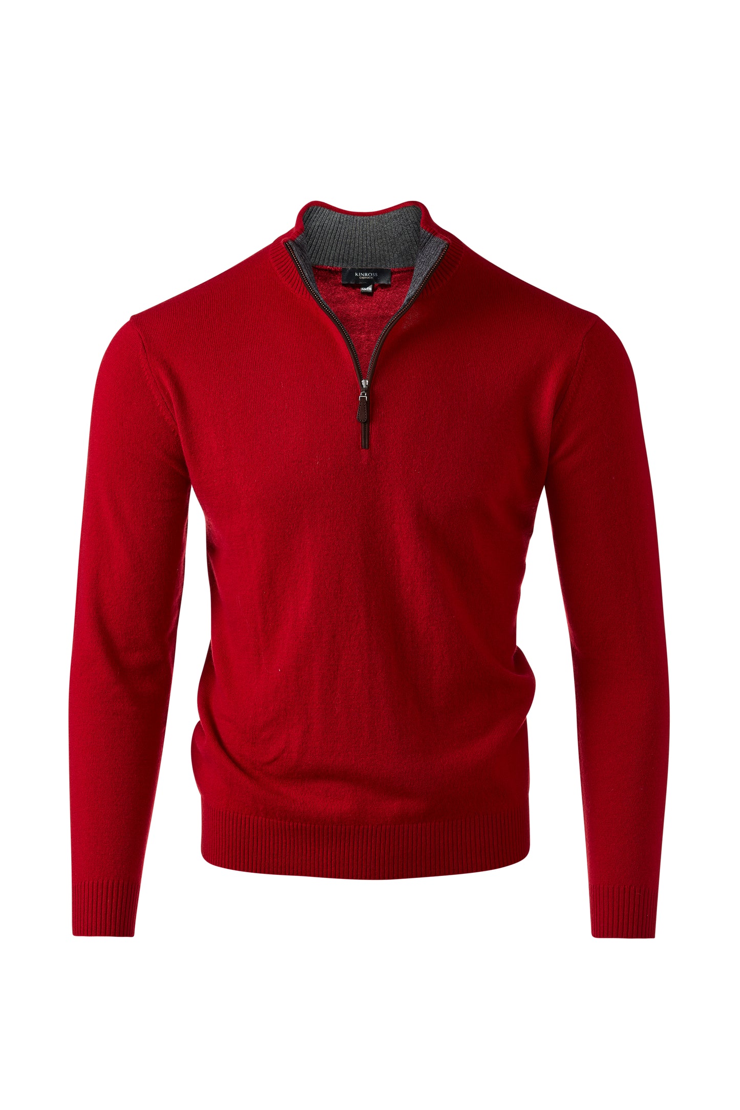 SUEDE TRIM QTR ZIP MOCK