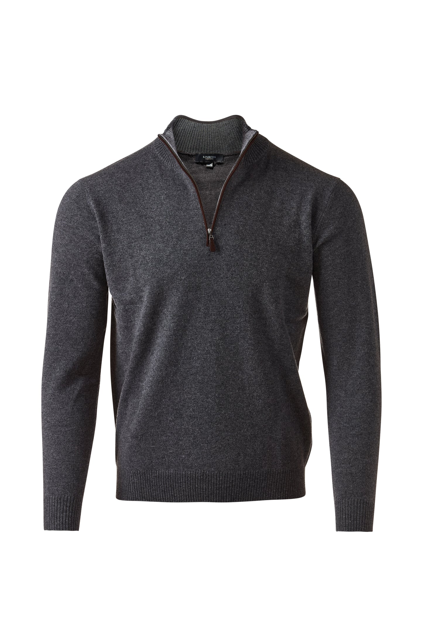 SUEDE TRIM QTR ZIP MOCK