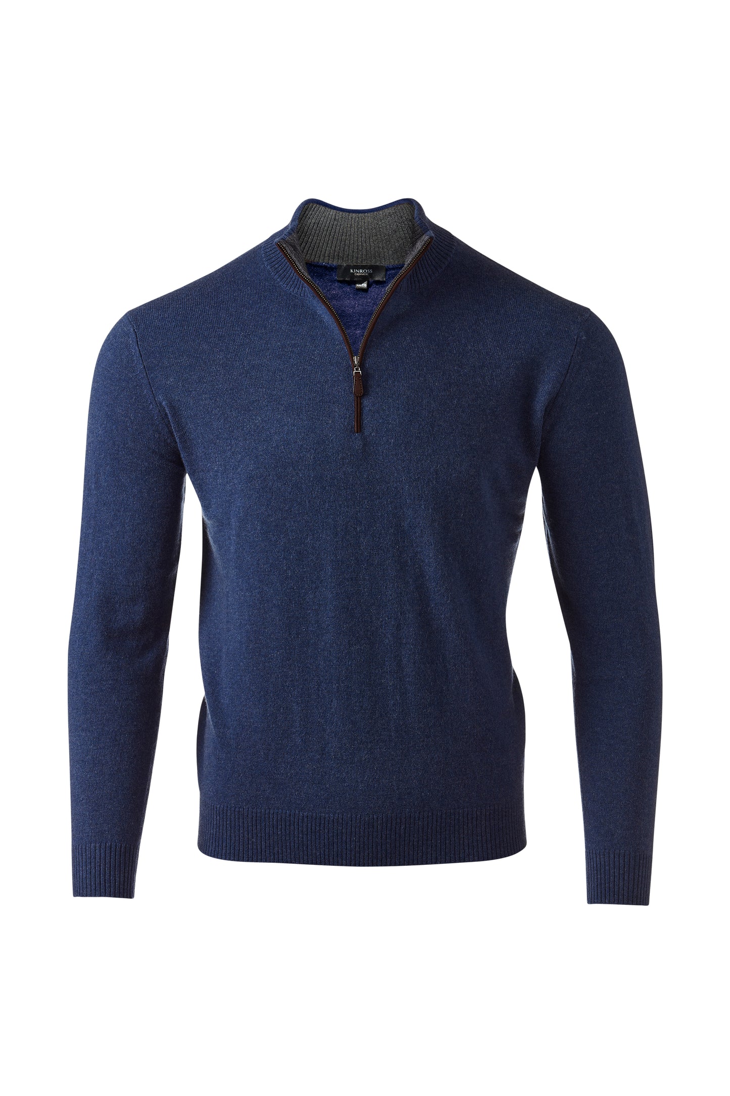 SUEDE TRIM QTR ZIP MOCK