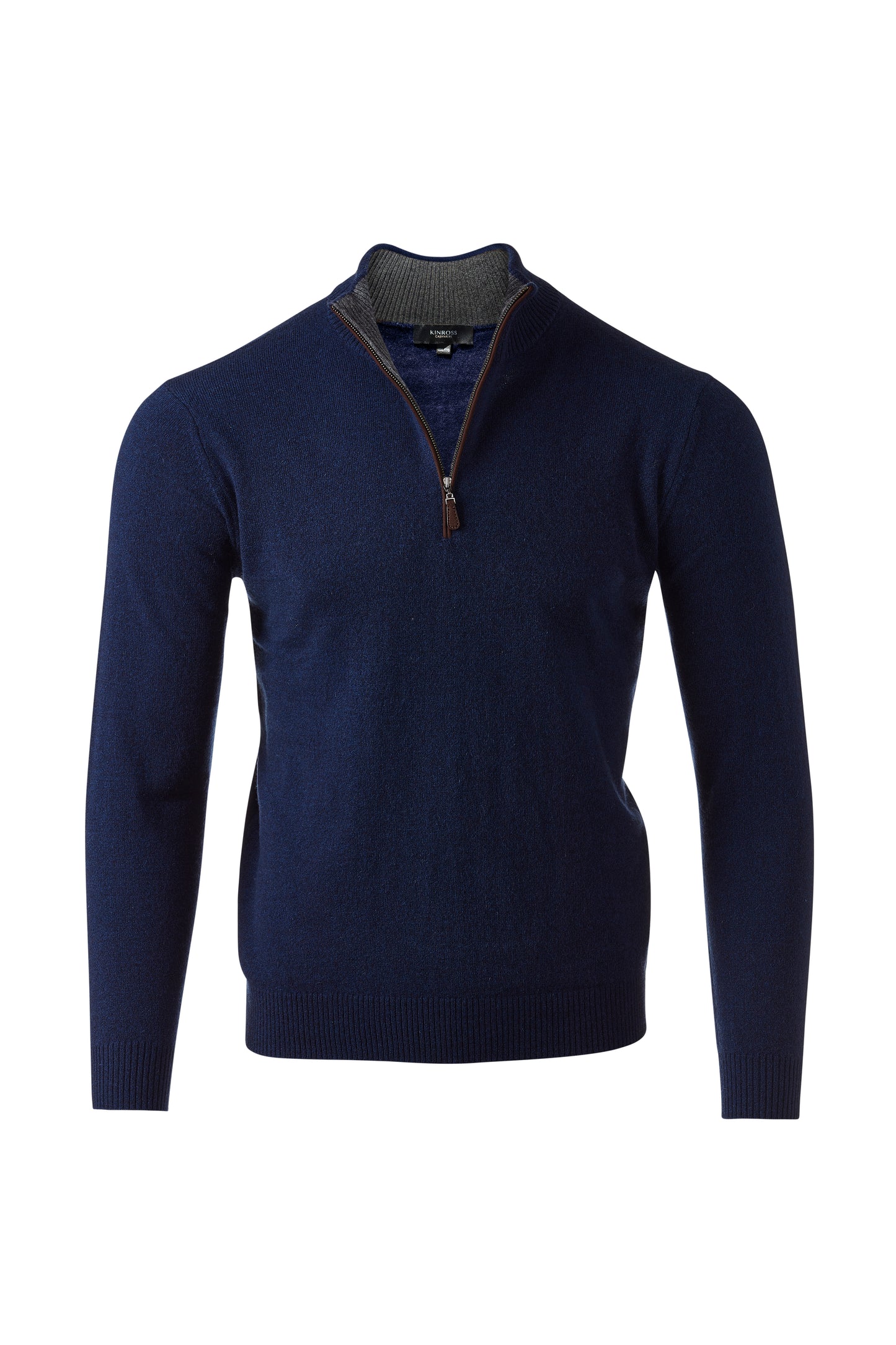 SUEDE TRIM QTR ZIP MOCK