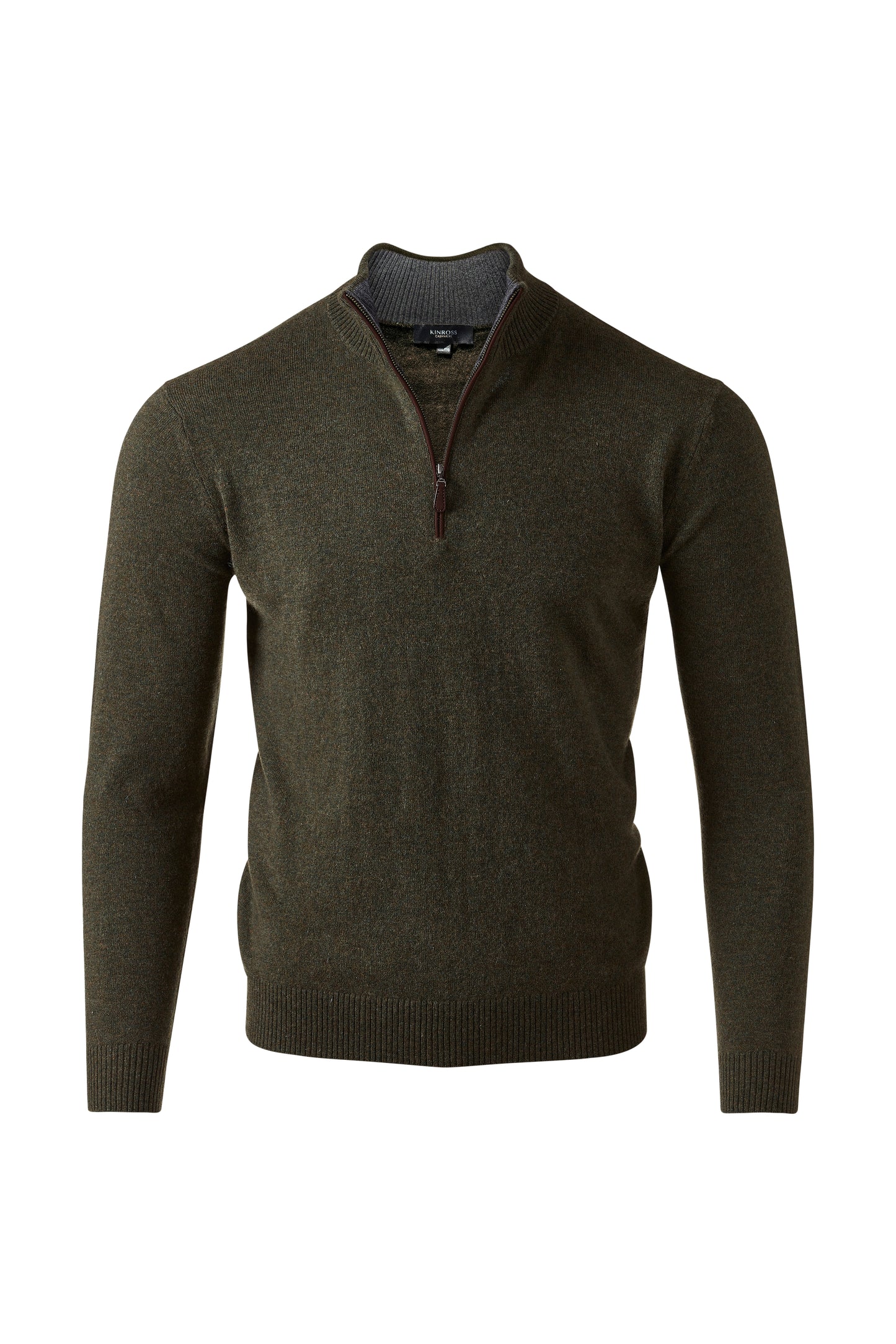 SUEDE TRIM QTR ZIP MOCK