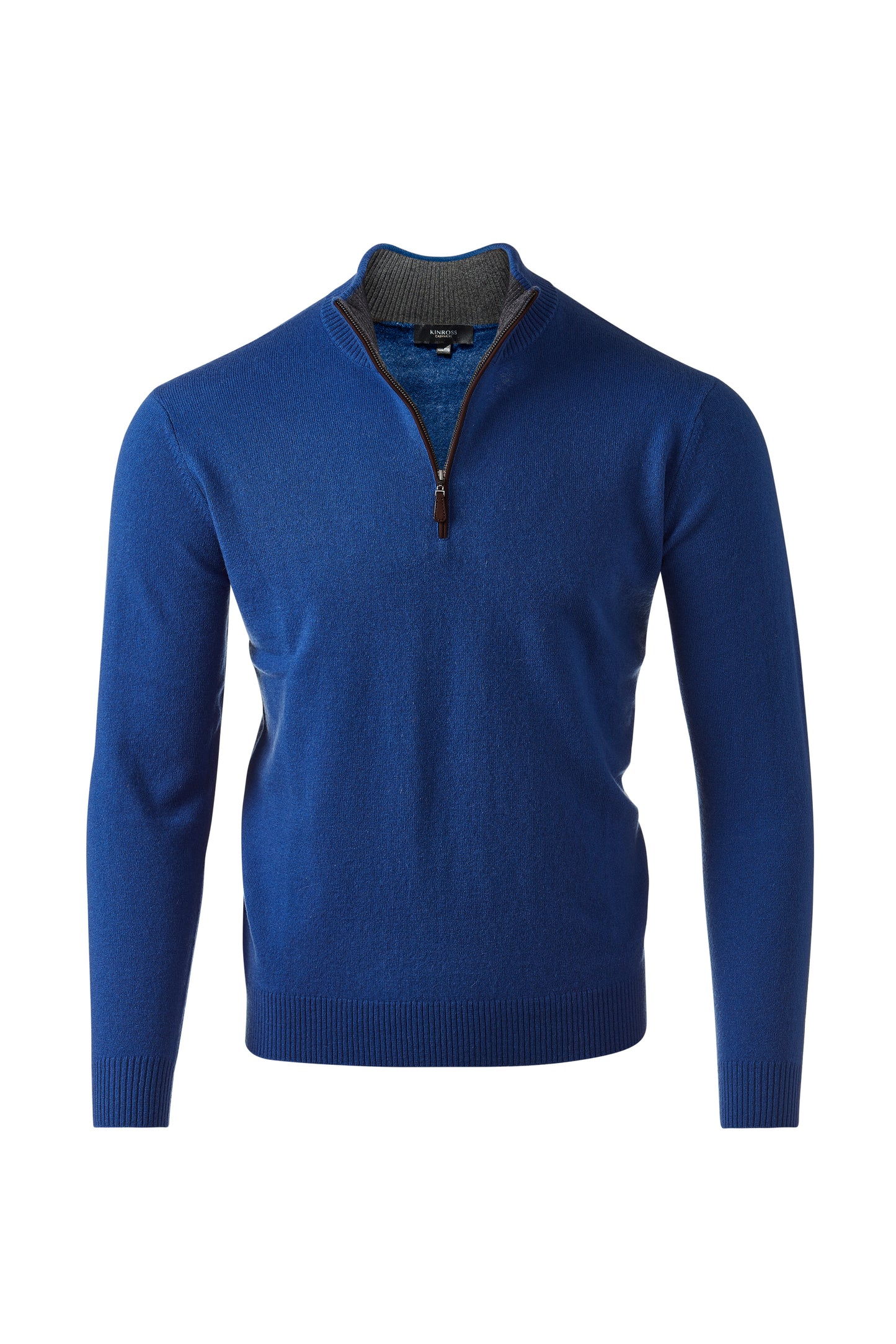 SUEDE TRIM QTR ZIP MOCK