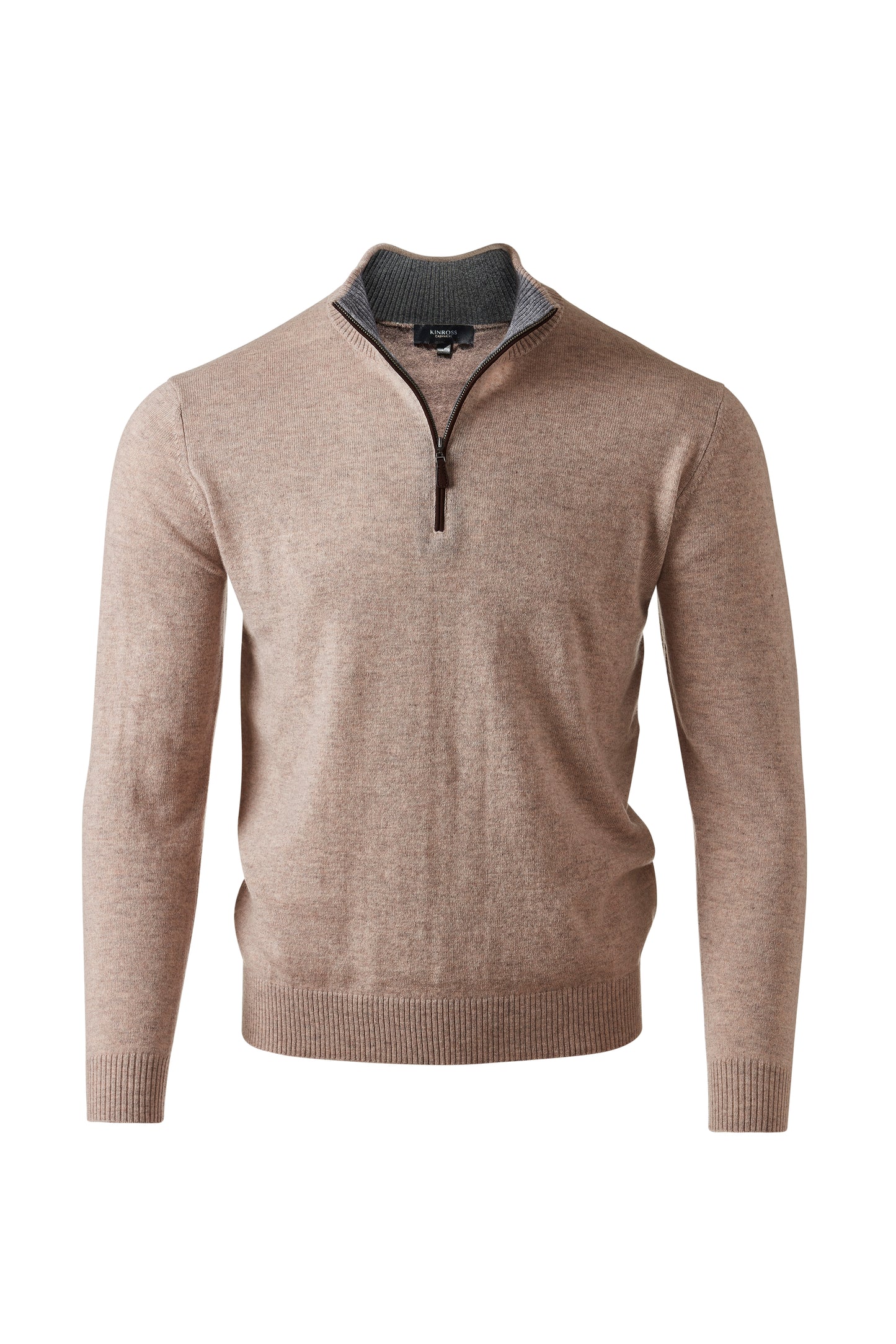 SUEDE TRIM QTR ZIP MOCK