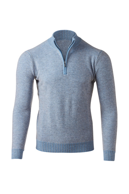 PLAITED PIQUE QTR ZIP MOCK