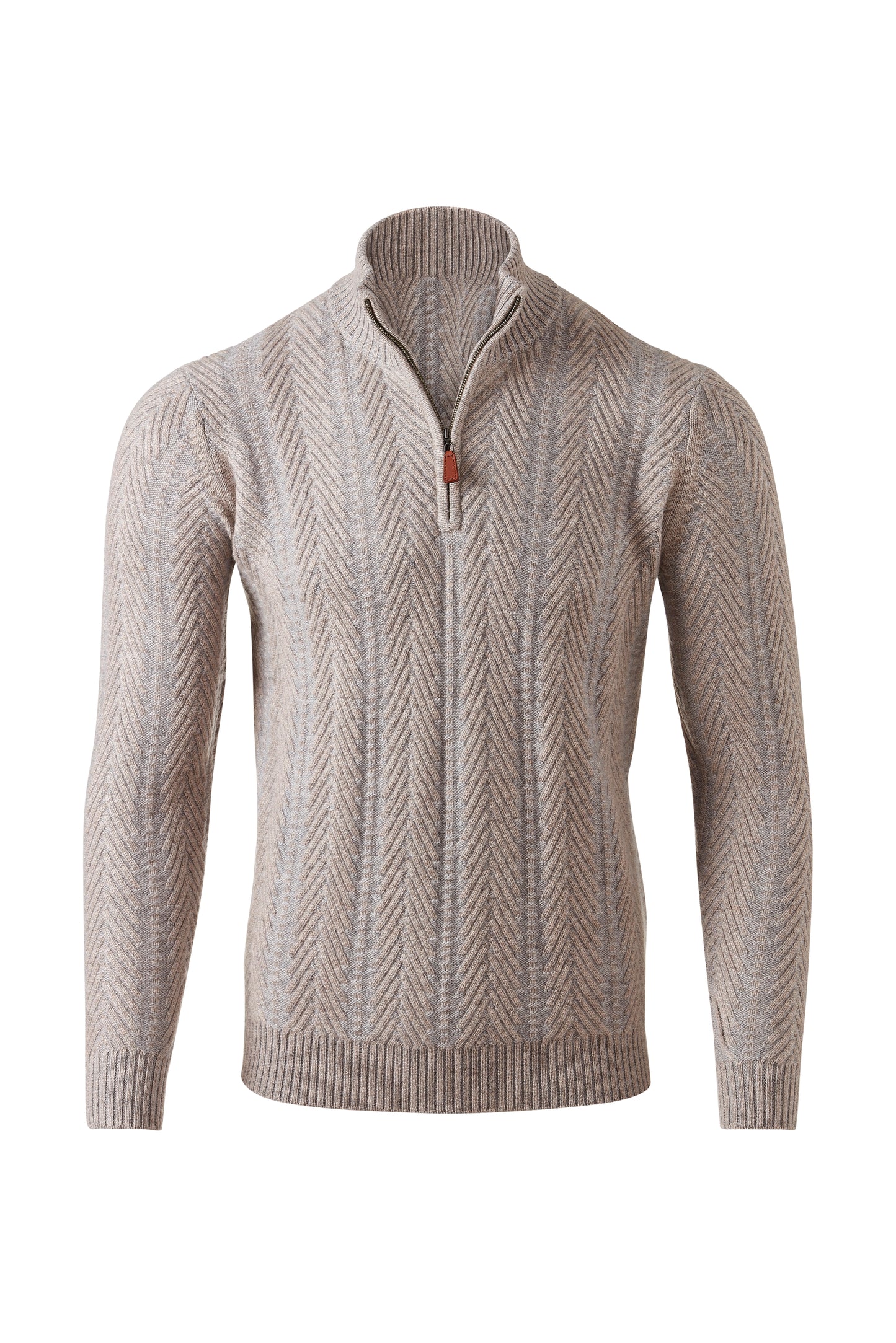 PLAITED CABLE  ZIP MOCK