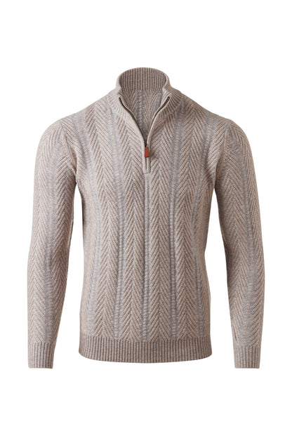 PLAITED CABLE  ZIP MOCK