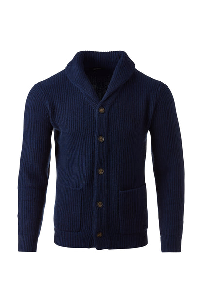RIB SHAWL COLLAR CARDIGAN
