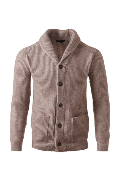 RIB SHAWL COLLAR CARDIGAN