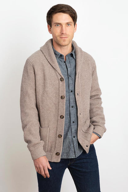 RIB SHAWL COLLAR CARDIGAN