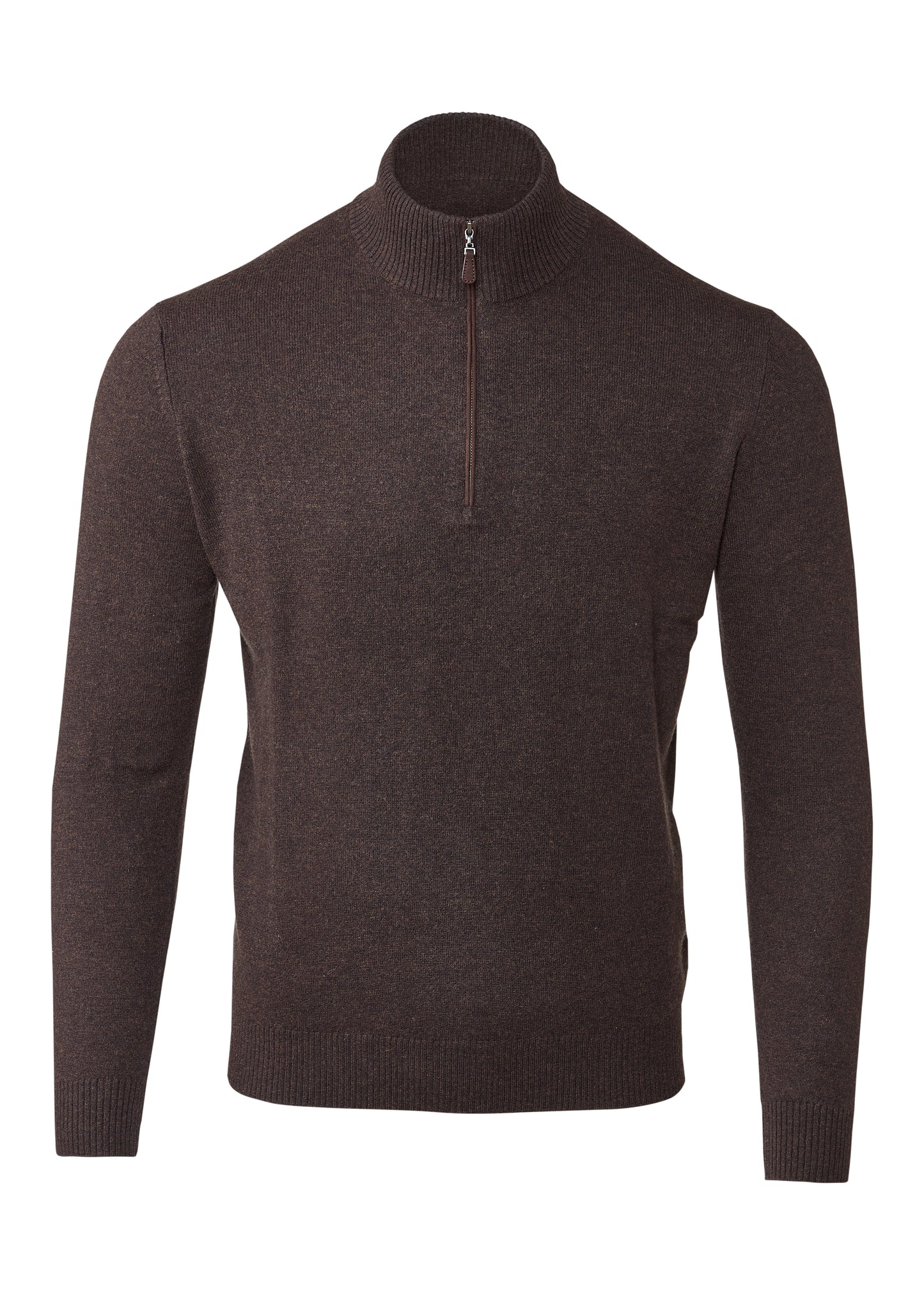 Suede Trim Qtr Zip Mock