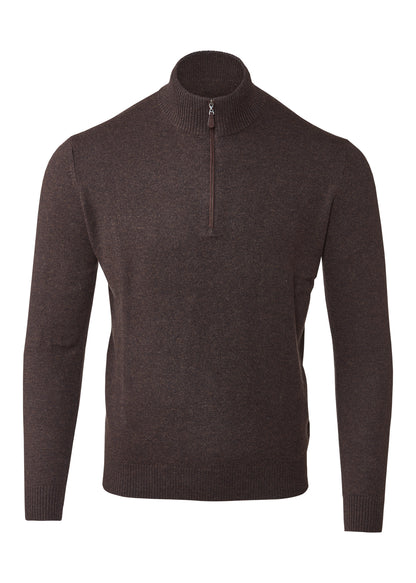 Suede Trim Qtr Zip Mock