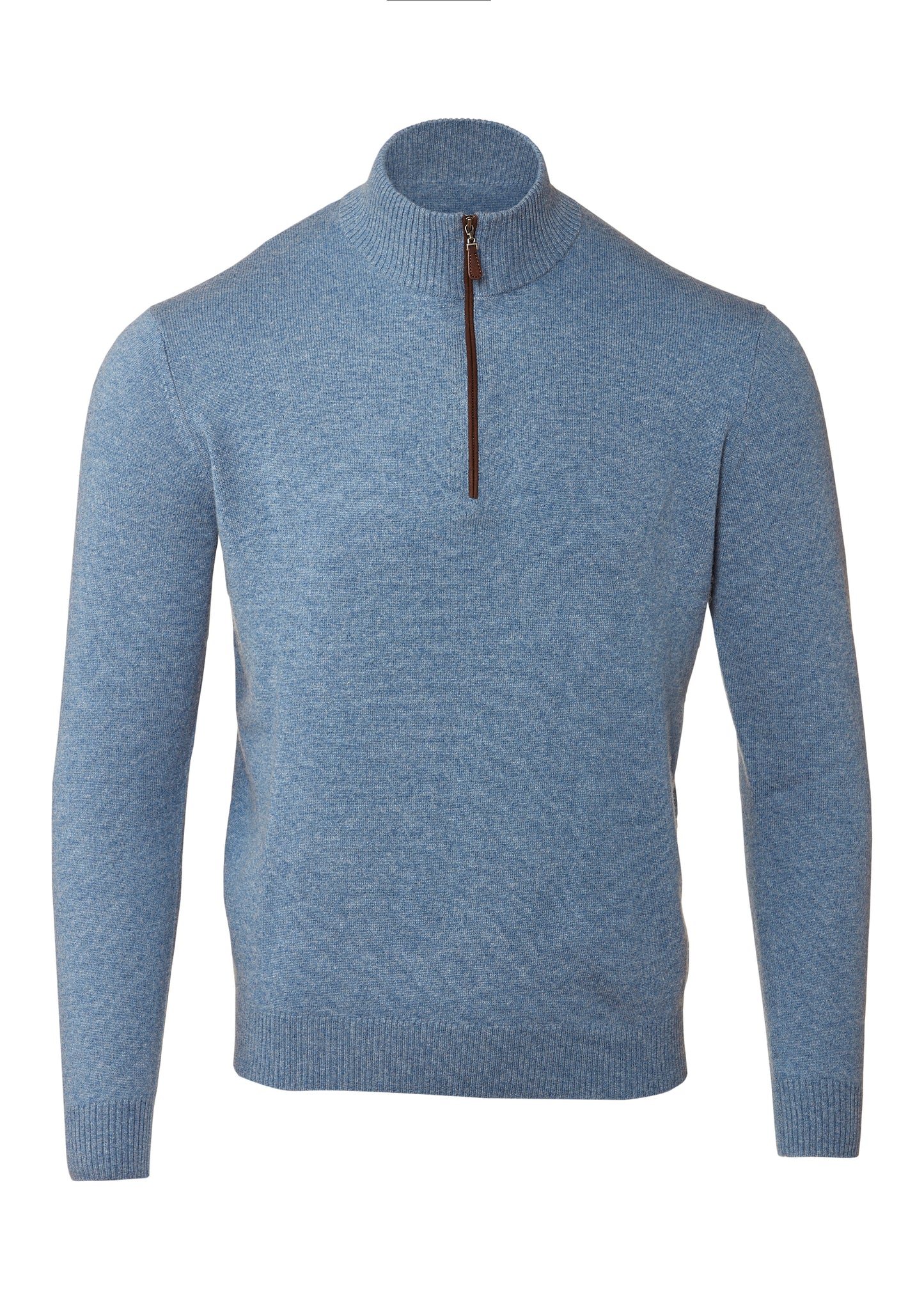 Suede Trim Qtr Zip Mock
