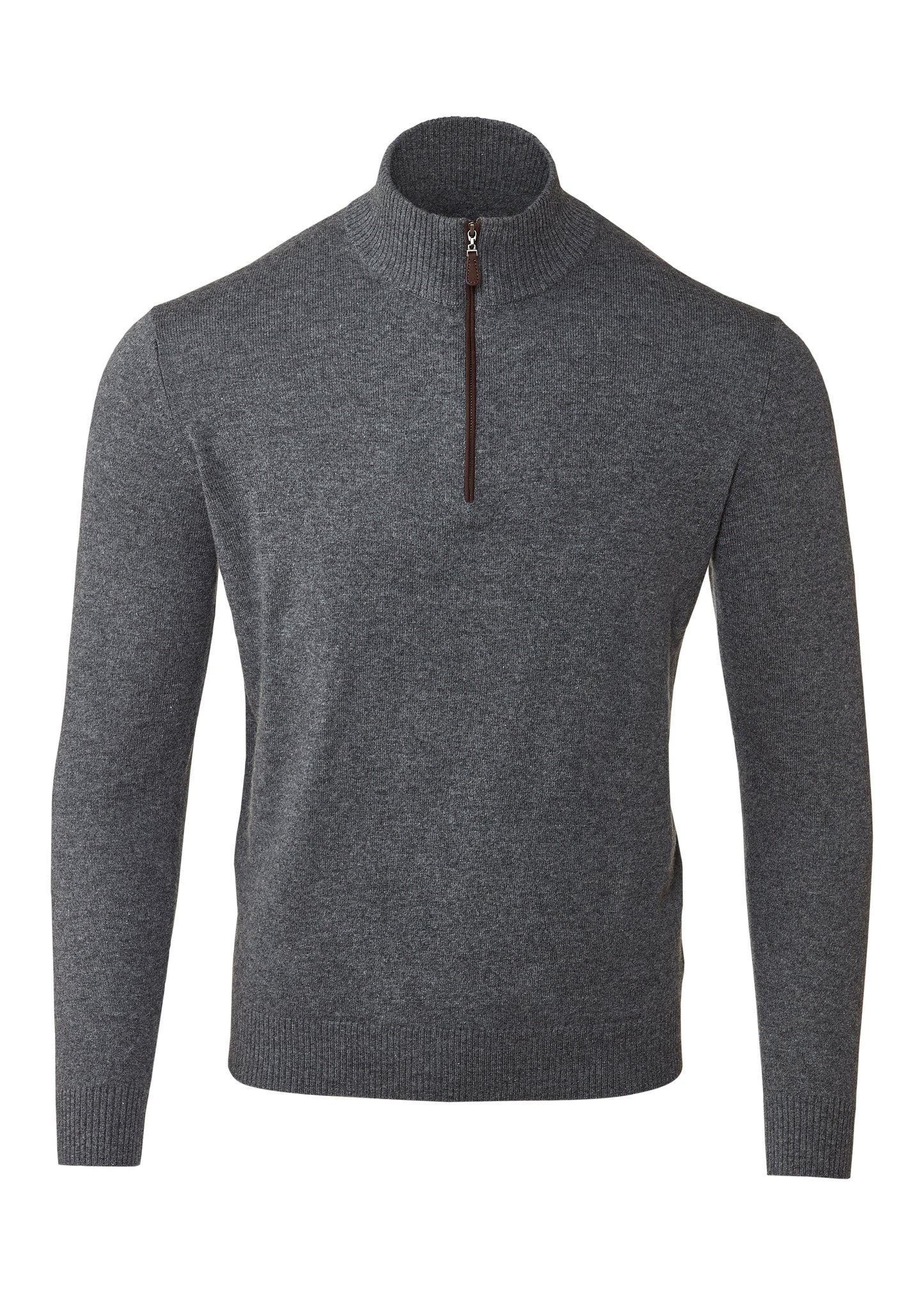 Suede Trim Qtr Zip Mock