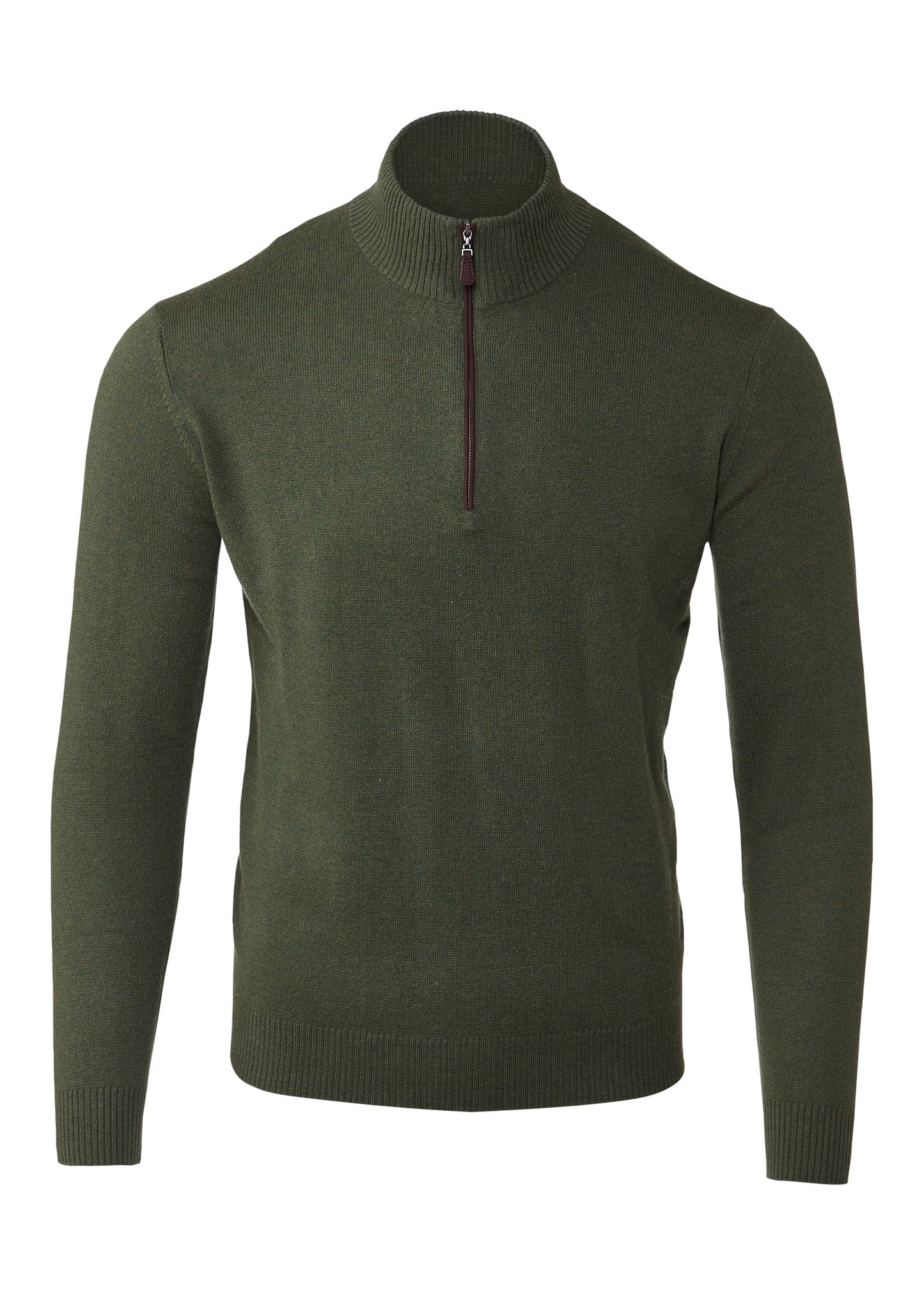 Suede Trim Qtr Zip Mock