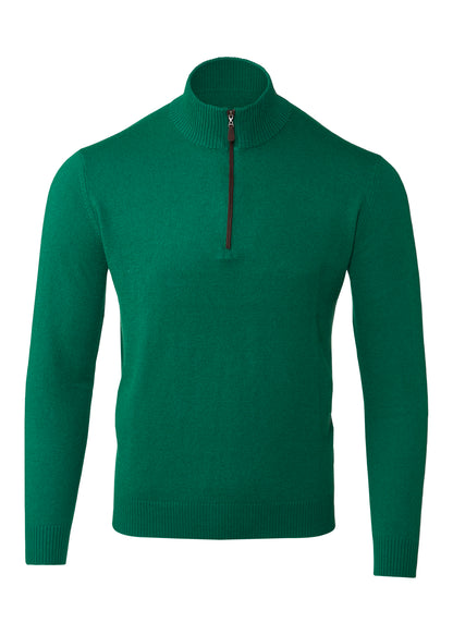 Suede Trim Qtr Zip Mock