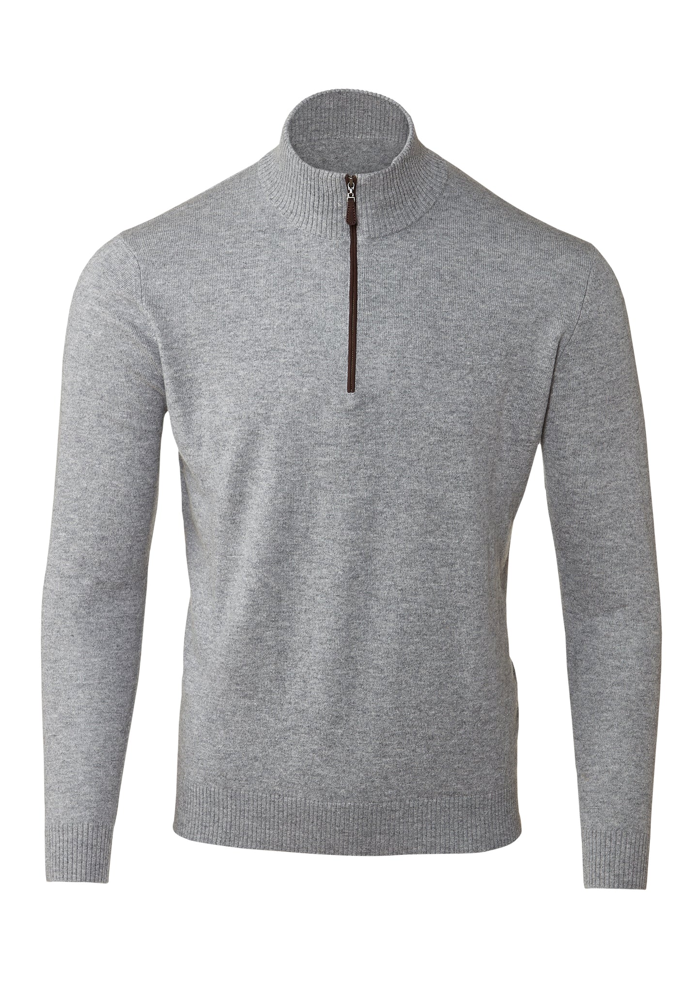 Suede Trim Qtr Zip Mock