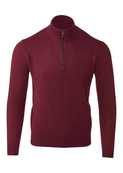 Suede Trim Qtr Zip Mock