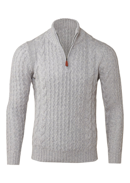 Luxe Cable Qtr Zip Mock
